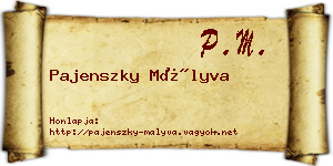 Pajenszky Mályva névjegykártya